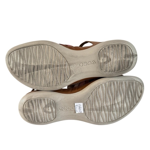 ECCO Flash Huarache Sandals Tan Leather Open Toe Flat Shoes Women's Size 39 8 - Picture 12 of 12
